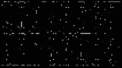 Technology motion graphic with diagram and moving particle effect. Futuristic Stock Footage 112736902