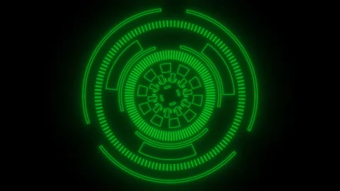 Technology Motion Interface Element Of Tech Dashboard, Green Virtual Circle Video stock 154248794