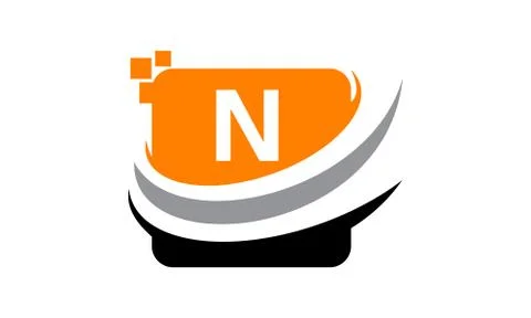 Technology Motion Synergy Initial N Stock-Illustration