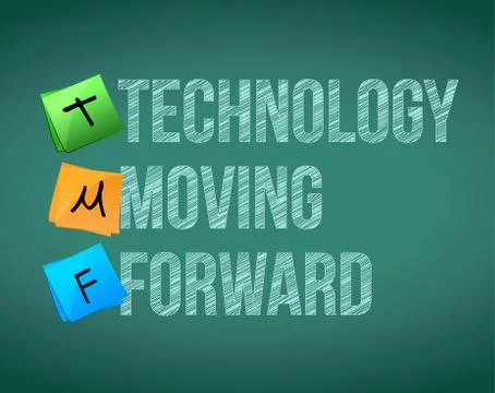 Technology moving forward illustration design over a white background Stock Illustration