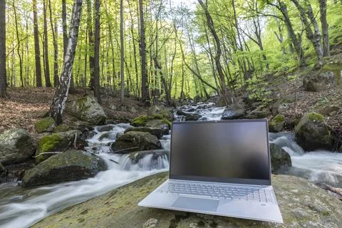 Technology in nature concept image Stock Photos