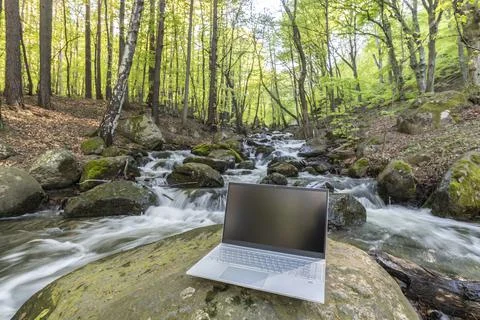 Technology in nature concept image Stock Photos