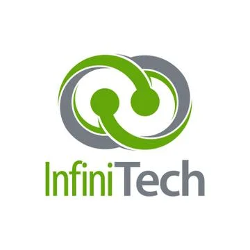 Technology nature green infinity logo concept design template イラスト素材