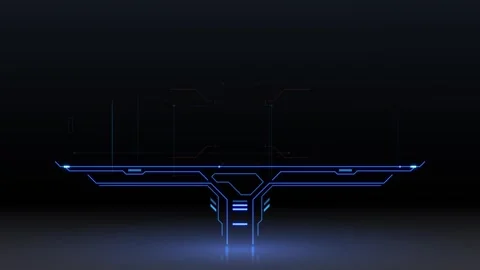 Technology neon light podium for text and other Stock Footage 317366590