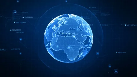 Technology network and cyber security concept. Protection for worldwide conne Stock Footage 102066212
