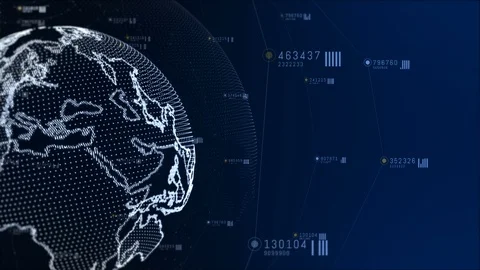 Technology network and data connection. Earth element furnished by Nasa Stock Footage 101313388