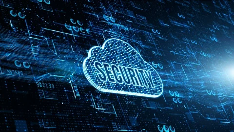 Technology network and data connection, Secure Data Network Digital Cloud Com Stock Footage 109793438