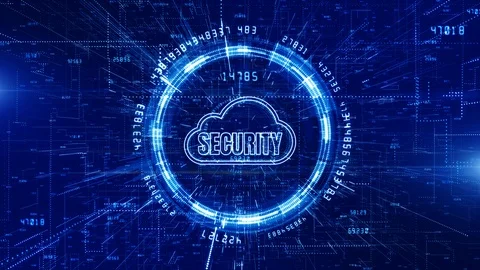 Technology Network and Data Connection, Secure Data Network Digital Cloud Com Stock Footage 113133331