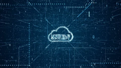 Technology Network and Data Connection, Secure Data Network Digital Cloud Com Stock Footage 113945970
