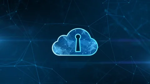 Technology Network and Data Connection, Secure Data Network Digital Cloud Com Stock Footage 117833135