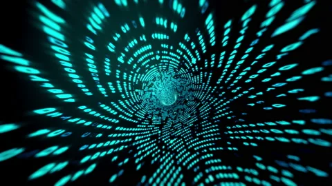 Technology Network Background Concept. A Flying Through Digital Data Tunnel Stock Footage 150887539