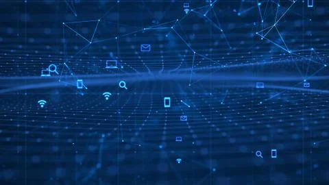 Technology network background. Illustrazione stock