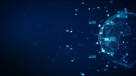 Technology network business connection and communication with people informat Stock Footage 99701277