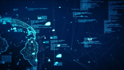 Technology network business connection and communication with people informat Stock Footage 99775855