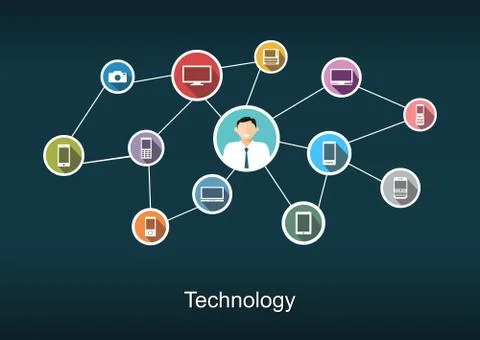 Technology network concept illustration. Stock Illustration