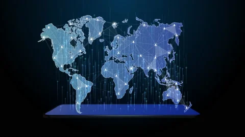 Technology network connect, Smartphone communication global network, 5g high- Stock Footage 153728657