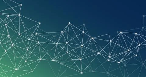 Technology network with connections on blue background Foto stock