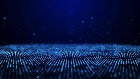 Technology network data abstract blue binary code matrix background Stock Footage 102930351