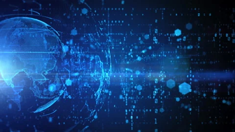 Technology Network Data Connection, Cyber Security digital data, Global 5g hi Stock Footage 143621731