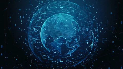 Technology Network Data Connection, Cyber Security digital data, Global 5g hi Stock Footage 143621802