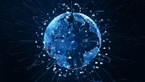 Technology Network Data Connection, Digital Network and Cyber Security Concep Vídeo Stock 112734356