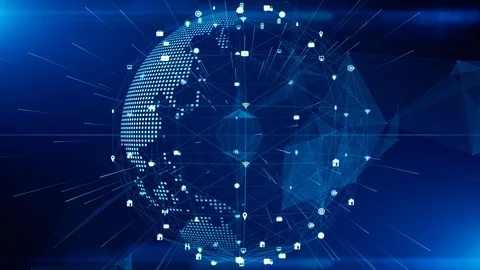 Technology network data connection, Digital network and cyber security concep Stock Footage 116034660