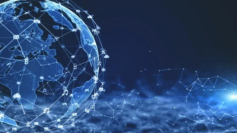 Technology Network Data Connection, Digital Network and Cyber Security Concep Stock Footage 117834497