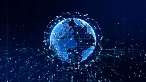 Technology Network Data Connection, Digital Network and Cyber Security Concep Stock Footage 118247795