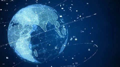 Technology Network Data Connection, Digital Network and Cyber Security Concep Stock Footage 122308098