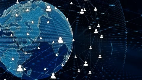 Technology Network Data Connection, Digital Data Network and Cyber Security C Stock Footage 122308134