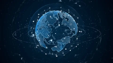 Technology Network Data Connection. Digital Network and Cyber Security. 5G co Vídeo Stock 125169393