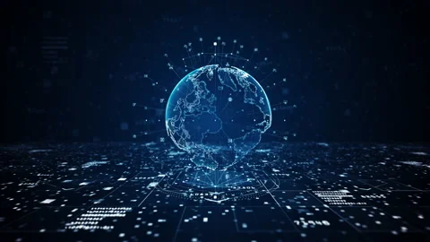 Technology Network Data Connection, Digital Network and Cyber Security Concep Stock-Footage 137009509