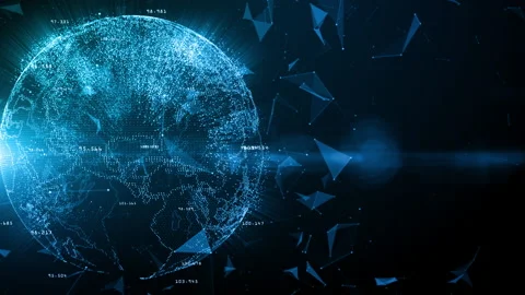 Technology Network Data Connection, Digital Network and Cyber Security Concep Stock Footage 141122913