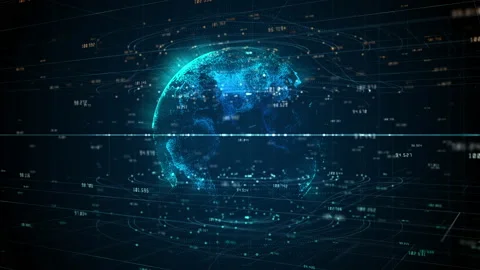 Technology Network Data Connection, Digital Network and Cyber Security Concep Stock Footage 141892103