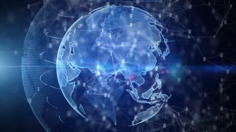 Technology Network Data Connection, Digital Data Network and Cyber Security, Stock Footage 146053006