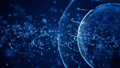 Technology Network Data Connection. Digital Data Network and Cyber Security C Stock Footage 150409239