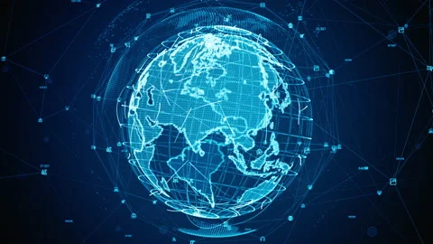 Technology Network Data Connection, Digital Data Network and Cyber Security, Video stock 163189629