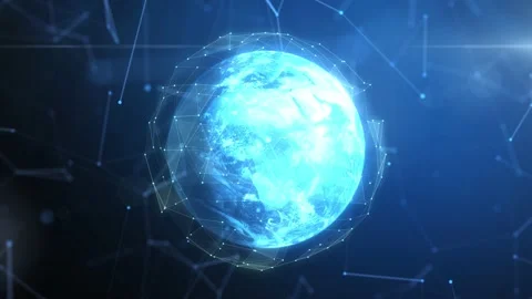 Technology Network Data Connection, Digital Data Network and Cyber Security Stock Footage 171013852