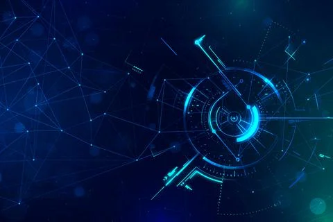 Technology Network Data Connection, Digital Data Network, abstract technology Stock Illustration