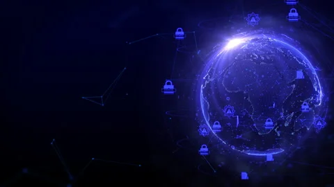 Technology Network Data Security Connection Background 스톡 동영상 345321070