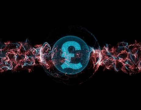 Technology network data transmission and pound symbol Illustrazione stock