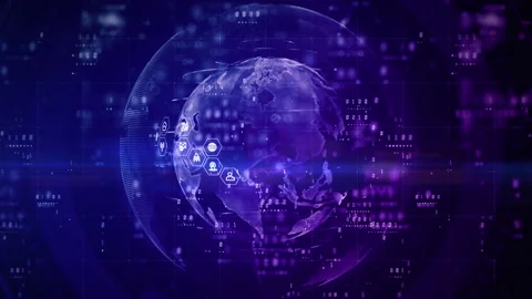 Technology Network Digital Data Connection, Cyber Security digital data Stock Footage 146051812