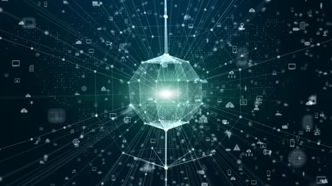 Technology network of Global network connection and data connections concept. Stock Footage 119142796