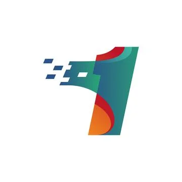 Technology Numeric 1 Logo Stock Illustration