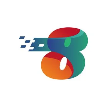 Technology Numeric 8 Logo Stock Illustration