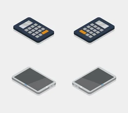 Technology objects set icon illustrated in vector on white background Illustrazione stock
