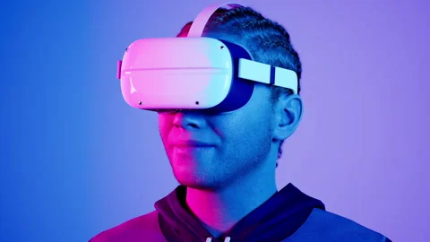 Technology, online game, entertainment, virtual world in 3D simulation Stock Footage 244675713