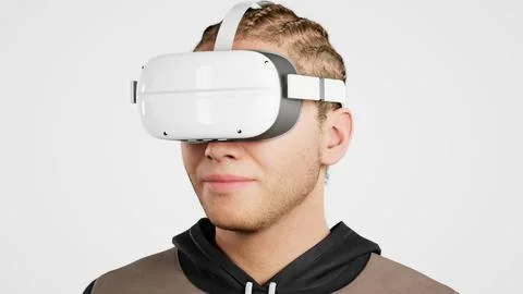 Technology, online game, entertainment, virtual world in 3D simulation Stock Illustration