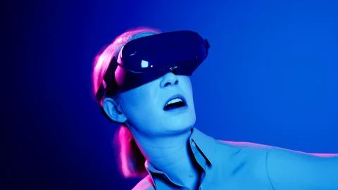 Technology, online game, entertainment, virtual world in 3D simulation Stock Illustration
