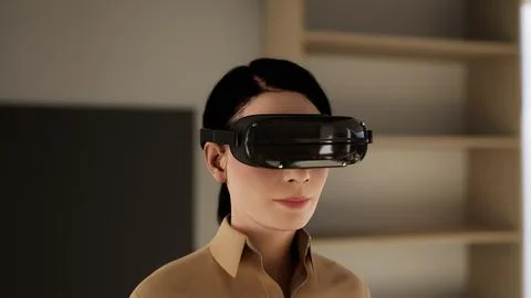 Technology, online game, entertainment, virtual world in 3D simulation Stock Illustration